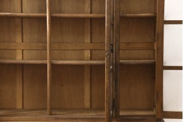 和製アンティーク　ナラ材　大正ロマン　クラシカルな空間づくりに活躍するサイドボード(サイドキャビネット、食器棚、収納棚、戸棚、カップボード)(R-066365)