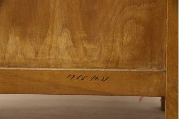 和製ビンテージ　昭和レトロ　ブナ材　樺(カバ)材　ノスタルジックな雰囲気漂う片袖机(ワークデスク、在宅用、在宅ワーク用、オフィスデスク、ヴィンテージ)(R-066375)