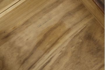 和製アンティーク　上手物!!　和洋折衷　大正ロマンデザイン　前面欅(ケヤキ)材　玉杢と黒柿材がアクセントの二段重ね茶箪笥(茶棚、食器棚、収納棚、戸棚、飾り棚、引き出し、違い棚)(R-066383)