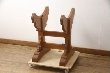 中古　松島太鼓店　太鼓台付き　バチ付き　刳り貫き太鼓(くり貫き太鼓、和太鼓、大太鼓)(R-066384)