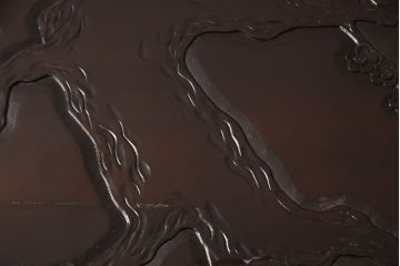 和製ビンテージ　大胆かつ繊細な彫刻が美しい日光彫りのガラス天板付き座卓(ローテーブル、リビングテーブル、センターテーブル、ヴィンテージ)(R-066385)