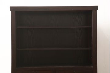 中古　ニレ材　上質な和の空間を演出する水屋箪笥サイドボード(茶箪笥、収納棚、戸棚、食器棚、サイドキャビネット)(R-066395)