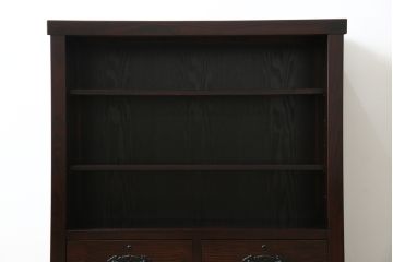 中古　ニレ材　上質な和の空間を演出する水屋箪笥サイドボード(茶箪笥、収納棚、戸棚、食器棚、サイドキャビネット)(R-066395)