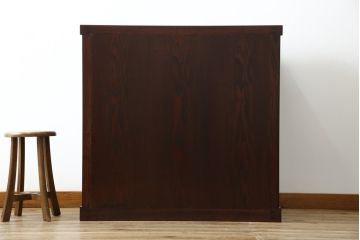 中古　ニレ材　上質な和の空間を演出する水屋箪笥サイドボード(茶箪笥、収納棚、戸棚、食器棚、サイドキャビネット)(R-066395)