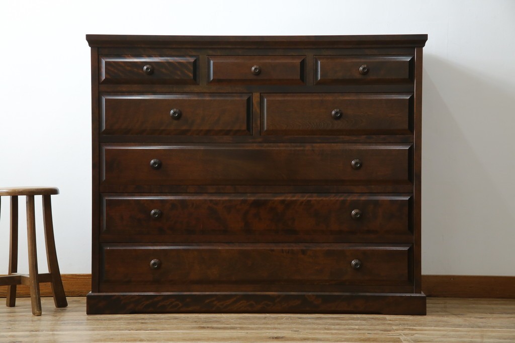 和製ヴィンテージ　北海道民芸家具　上品な佇まいが魅力的なチェスト　(R-066396)