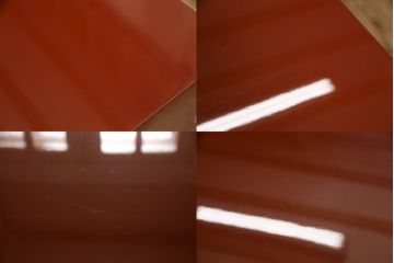 中古　美品!!　欅産業製　特注　漆塗り　朱塗り　上品な牡丹の金具がアクセントの米沢箪笥サイドボード(和タンス、収納たんす、引き出し)(定価約150万円)(R-066398)