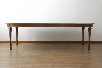 中古　DREXEL HERITAGE(ドレクセルヘリテイジ)　FRANCESCA(フランチェスカ)シリーズ　優美な佇まいのダイニングテーブル(エクステンションテーブル、食卓、4人掛け、6人掛け、8人掛け、オーバル型)(R-066399)