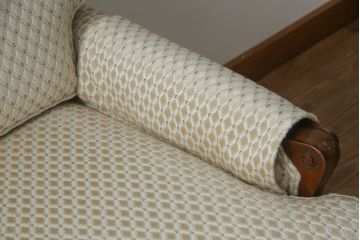 中古　超美品!!　DREXEL HERITAGE(ドレクセルヘリテイジ)　Upholstery(アップホルスタリー)　張り替え済み　クラシカルな佇まいの1人掛けソファ(アームチェア、一人掛け、1P、ラウンジチェア)(R-066406)