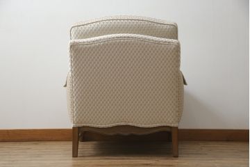 中古　超美品!!　DREXEL HERITAGE(ドレクセルヘリテイジ)　Upholstery(アップホルスタリー)　張り替え済み　クラシカルな佇まいの1人掛けソファ(アームチェア、一人掛け、1P、ラウンジチェア)(R-066406)
