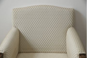中古　超美品!!　DREXEL HERITAGE(ドレクセルヘリテイジ)　Upholstery(アップホルスタリー)　張り替え済み　クラシカルな佇まいの1人掛けソファ(アームチェア、一人掛け、1P、ラウンジチェア)(R-066406)