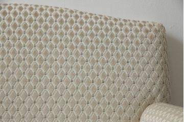 中古　超美品!!　DREXEL HERITAGE(ドレクセルヘリテイジ)　Upholstery(アップホルスタリー)　張り替え済み　クラシカルな佇まいの1人掛けソファ(アームチェア、一人掛け、1P、ラウンジチェア)(R-066406)