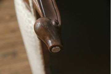 中古　超美品!!　DREXEL HERITAGE(ドレクセルヘリテイジ)　Upholstery(アップホルスタリー)　張り替え済み　クラシカルな佇まいの1人掛けソファ(アームチェア、一人掛け、1P、ラウンジチェア)(R-066406)