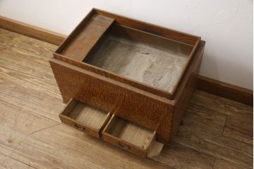 和製アンティーク　上手物!!　四面玉杢の極上品!!　和の趣溢れるタモ材製長火鉢(木製火鉢、囲炉裏)(R-066407)