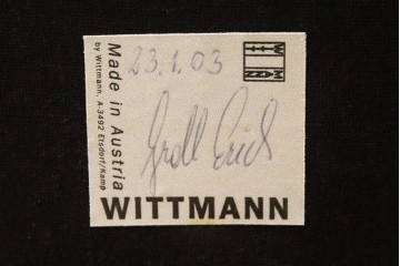 中古　オーストリア製　ヴィットマン(WITTMANN)　本革(レザー)　高級感漂う佇まいが魅力の1人掛けソファ(一人掛け、1P、アームソファ、ラウンジソファ)(R-066414)