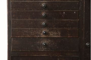 和製アンティーク　隠す収納・見せる収納に活躍してくれるデンタルキャビネット(ケビント、デンタルケース、ガラスケース、収納棚、戸棚、キャビネット、店舗什器)(R-066418)