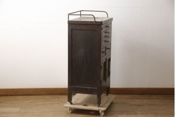 和製アンティーク　レトロな佇まいが魅力のデンタルキャビネット(ケビント、デンタルケース、収納棚、戸棚、キャビネット、店舗什器、引き出し)(R-066419)
