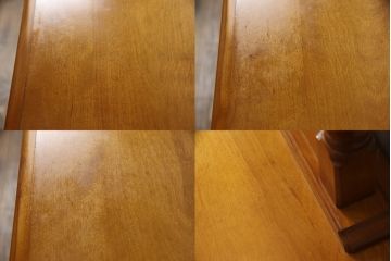 中古　横浜ダニエル(daniel)　温かみのある色合いと上品な佇まいが魅力のドレッサーとスツールのセット(鏡台、ミラー、化粧台)(R-066420)