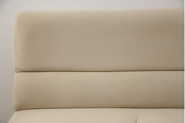 中古　美品　カリモク家具(karimoku)　CS62モデル　3人掛食堂椅子　特注ラムース　ナチュラルな空間を演出する三人掛けアームレスソファ(ダイニングソファ、長椅子、長イス)(定価約17万円)(R-066422)