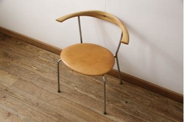 デンマークビンテージ　超希少!!　オリジナル　Johannes Hansen(ヨハネス・ハンセン)　Hans J Wegner(ハンス・J・ウェグナー)デザイン　JH701　洗練された佇まいが美しいダイニングチェア(椅子、イス、北欧、ヴィンテージ)(検索ワード:PP701、Minimal Chair、ミニマルチェア)(R-066427)