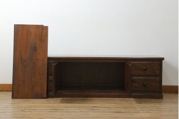 中古　美品!!　松本民芸家具　和・洋どちらのお部屋にも取り入れやすいテレビ台(ローボード、テレビボード、サイドボード、サイドキャビネット、収納棚、戸棚、引き出し、リビングボード)(定価約40万円)(R-066428)