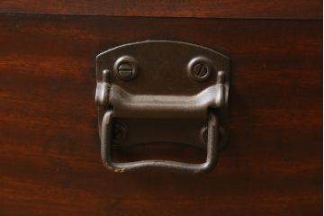 アメリカアンティーク　くすのき(楠)材　レトロな空間を演出する船トランク(舟トランク、ブランケットボックス、トランクテーブル、センターテーブル、ローテーブル、ディスプレイ雑貨)(R-066457)