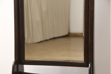 中古　松本民芸家具　シンプルながら品の良い佇まいが魅力のD型姿見(スタンドミラー、鏡)(定価約14万8千円)(R-066459)