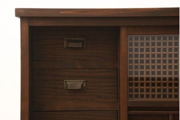 ラフジュ工房オリジナル　古建具リメイク　和モダンの空間づくりにおすすめのテレビ台(リビングボード、ローボード、テレビボード、収納棚、戸棚)(R-066467)
