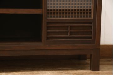 ラフジュ工房オリジナル　古建具リメイク　和モダンの空間づくりにおすすめのテレビ台(リビングボード、ローボード、テレビボード、収納棚、戸棚)(R-066467)