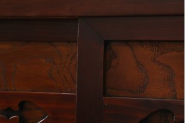 中古　タモ材　黒柿材　和の趣溢れる佇まいが魅力の水屋箪笥サイドボード(テレビ台、テレビボード、収納棚、戸棚、サイドキャビネット、引き出し、食器棚)(R-066470)