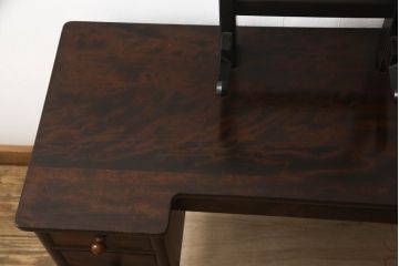 中古　美品　松本民芸家具　丸型一面鏡　西洋アンティークのようなデザインが魅力的なドレッサー(鏡台、ミラー、化粧台)(定価約43万円)(R-066473)