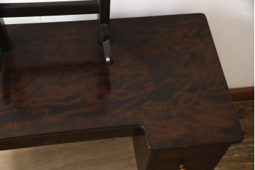 中古　美品　松本民芸家具　丸型一面鏡　西洋アンティークのようなデザインが魅力的なドレッサー(鏡台、ミラー、化粧台)(定価約43万円)(R-066473)