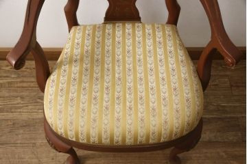 中古　レアモデル!!　DREXEL HERITAGE(ドレクセルヘリテイジ)　シノワズリ様式　上品な曲線デザインが目を引くチェア(椅子、イス、ダイニングチェア、サロンチェア、アームチェア)(R-066482)