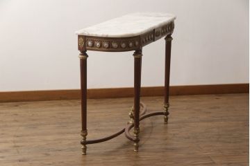 中古　美品　スペイン高級家具　MUARVA S.L.　繊細で華やかな装飾が魅力の小振りなコンソールテーブル(サイドテーブル、花台、飾り台)(R-066485)
