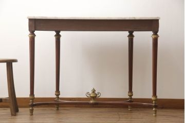 中古　美品　スペイン高級家具　MUARVA S.L.　繊細で華やかな装飾が魅力の小振りなコンソールテーブル(サイドテーブル、花台、飾り台)(R-066485)