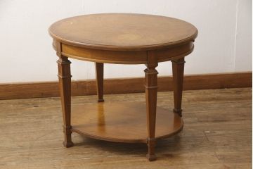 中古　DREXEL HERITAGE(ドレクセルヘリテイジ)　FRANCESCA(フランチェスカ)シリーズ　格納式天板付き!クラシカルなランプテーブル(コーヒーテーブル、サイドテーブル、ナイトテーブル、花台、飾り台)(定価約30万円)(R-066486)
