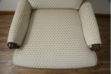 中古　超美品!!　DREXEL HERITAGE(ドレクセルヘリテイジ)　Upholstery(アップホルスタリー)　張り替え済み　クラシカルな佇まいの1Pソファ(アームチェア、一人掛け、1人掛け、ラウンジチェア)(定価約45万円)(R-066488)