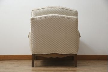 中古　超美品!!　DREXEL HERITAGE(ドレクセルヘリテイジ)　Upholstery(アップホルスタリー)　張り替え済み　クラシカルな佇まいの1Pソファ(アームチェア、一人掛け、1人掛け、ラウンジチェア)(定価約45万円)(R-066488)