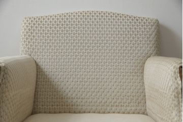 中古　超美品!!　DREXEL HERITAGE(ドレクセルヘリテイジ)　Upholstery(アップホルスタリー)　張り替え済み　クラシカルな佇まいの1Pソファ(アームチェア、一人掛け、1人掛け、ラウンジチェア)(定価約45万円)(R-066488)