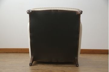 中古　超美品!!　DREXEL HERITAGE(ドレクセルヘリテイジ)　Upholstery(アップホルスタリー)　張り替え済み　クラシカルな佇まいの1Pソファ(アームチェア、一人掛け、1人掛け、ラウンジチェア)(定価約45万円)(R-066488)