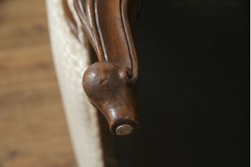 中古　超美品!!　DREXEL HERITAGE(ドレクセルヘリテイジ)　Upholstery(アップホルスタリー)　張り替え済み　クラシカルな佇まいの1Pソファ(アームチェア、一人掛け、1人掛け、ラウンジチェア)(定価約45万円)(R-066488)