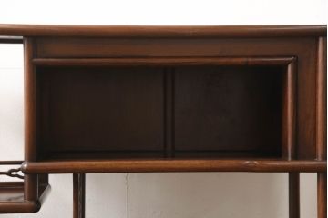 和製ビンテージ　花梨(カリン)材の深みある色合いが魅力の飾り棚(茶棚、違い棚、茶箪笥、収納棚、戸棚、ヴィンテージ)(R-066489)
