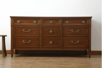 中古　DREXEL HERITAGE(ドレクセルヘリテイジ)　Triune(トライユン)　上品な佇まいが魅力のマホガニー材製サイドボード(サイドチェスト、引き出し)(定価約70万円)(R-066490)