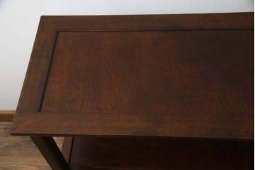 中古　美品　松本民芸家具　縦桟引戸のすっきりとしたデザインが和モダンな印象を深める茶棚(飾り棚、茶箪笥、収納棚、戸棚)(R-066491)