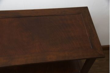 中古　美品　松本民芸家具　縦桟引戸のすっきりとしたデザインが和モダンな印象を深める茶棚(飾り棚、茶箪笥、収納棚、戸棚)(R-066491)
