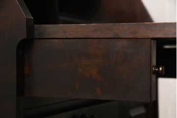 中古　北海道民芸家具　上質な作りが魅力のライティングビューロー(簿記机、在宅用、在宅ワーク用、ワークデスク、引き出し、収納棚、戸棚)(定価約34万円)(R-066494)