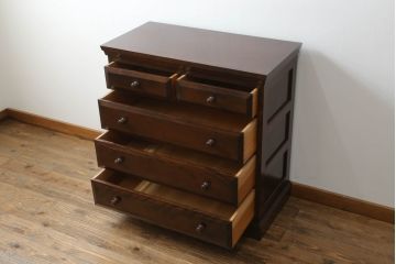 中古　松本民芸家具　#46型ベビータンス　小振りなサイズが魅力的なチェスト(サイドチェスト、引き出し、洋服タンス、収納タンス)(定価約36万円)(R-066509)