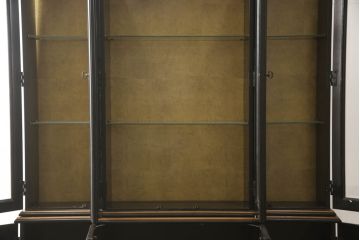 中古　ETHAN ALLEN(イーセンアーレン)　シノワズリ様式　高級感溢れる佇まいが格調高い空間を演出する照明付きガラスキャビネット(飾り棚、ガラスケース、キュリオケース、収納棚、戸棚)(R-066510)