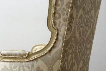 中古　美品　レアモデル!!　DREXEL HERITAGE(ドレクセルヘリテイジ)　Upholstery(アップホルスタリー)　気品あふれる佇まいの猫脚ラウンジチェア(一人掛けソファ、1人掛けソファ、アームチェア)(R-066511)