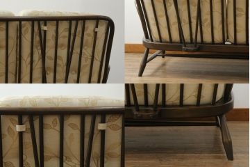 イギリスビンテージ　希少モデル!!　ERCOL(アーコール)　ジュビリー(Jubilee)シリーズ　洗練された佇まいが上品な印象の3人掛けソファ(三人掛けソファ、3P、トリプルソファ、アームソファ、ヴィンテージ、英国、北欧)(R-066512)