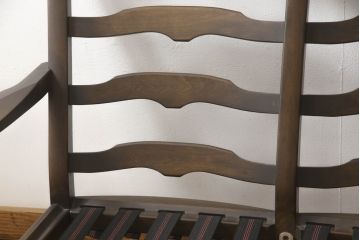 イギリスビンテージ　ERCOL(アーコール)　Old Colonial(オールドコロニアル)シリーズ　クラシカルなファブリックが格調高い雰囲気を醸し出す3人掛けソファ(三人掛けソファ、3P、トリプルソファ、アームソファ、英国、北欧、ヴィンテージ)(R-066513)